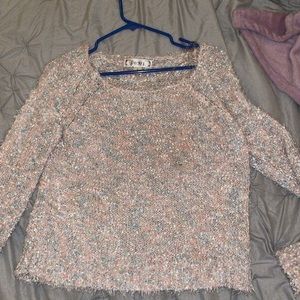 Decree Pink & Blue Eyelash Sweater